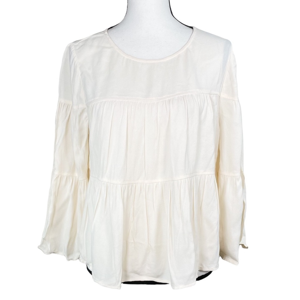 Madewell Pale Blush Pink Tiered Blouse - Picture 1 of 7